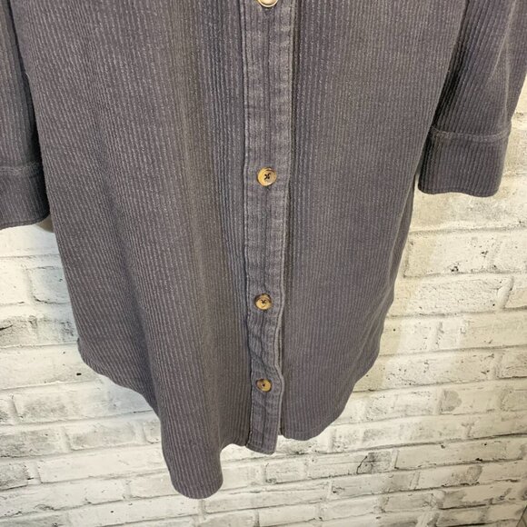 Anthropologie Pilcro Duster Jacket Oversized Long Button Up Gray Shacket - Picture 3 of 13